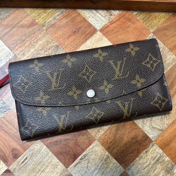 4092 LOUIS VUITTON Monogram Emilie Wallet Cherry Leather W/ Box - Picture 7 of 12